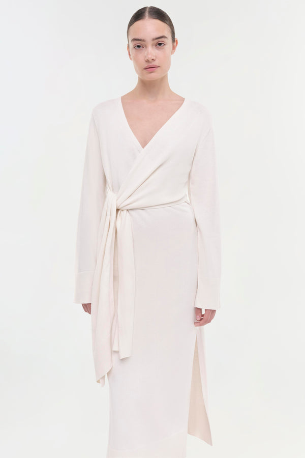 Jonathan Simkhai Skyla Cotton Cashmere Dress Ivory