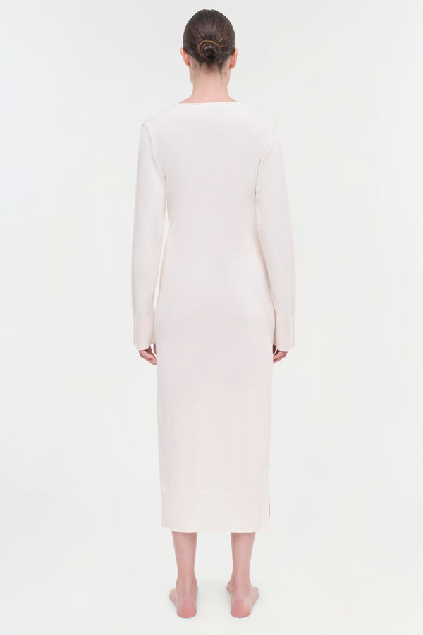 Jonathan Simkhai Skyla Cotton Cashmere Dress Ivory