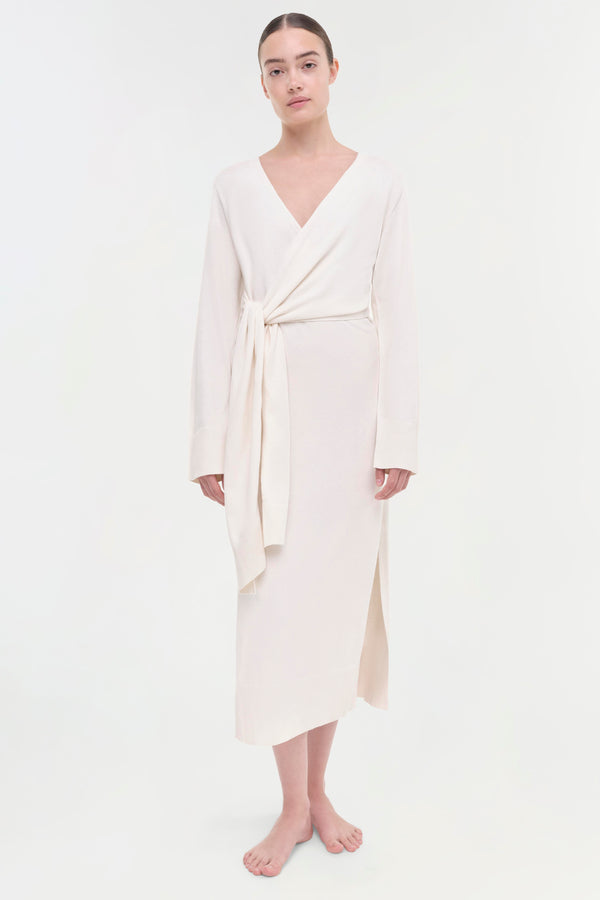 jonathan simkhai Skyla Cotton Cashmere Dress Ivory