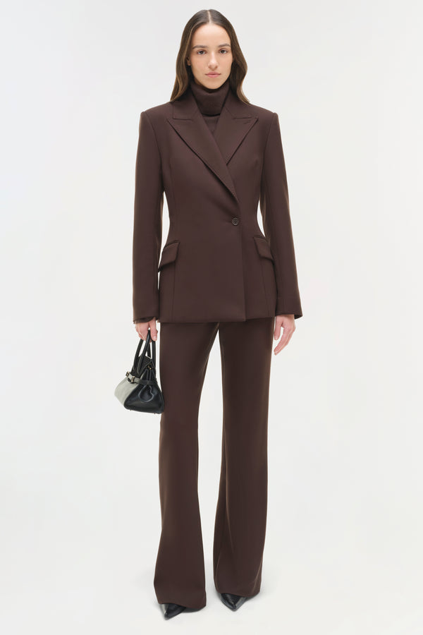 jonathan simkhai Surabhi Blazer CHOCOLATE