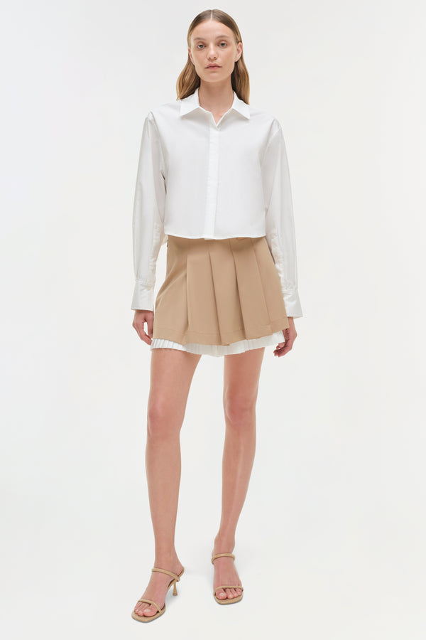 jonathan simkhai Suzie Pleated Skort CAMEL