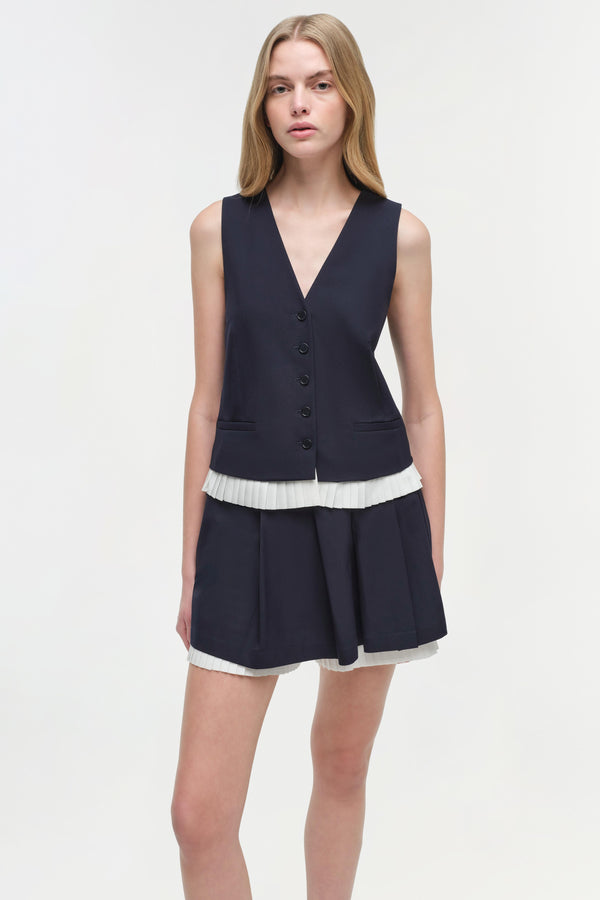 Jonathan Simkhai Suzie Pleated Skort Midnight