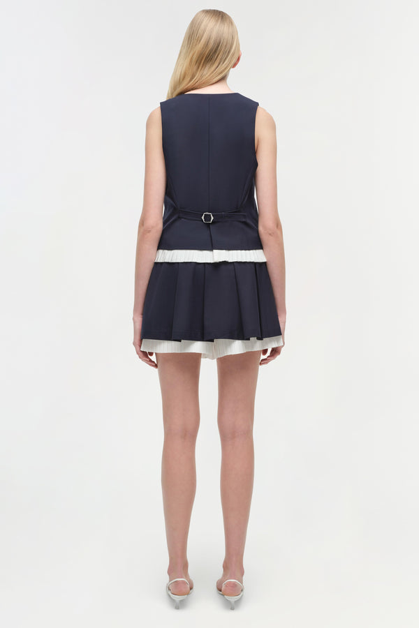 Jonathan Simkhai Suzie Pleated Skort Midnight