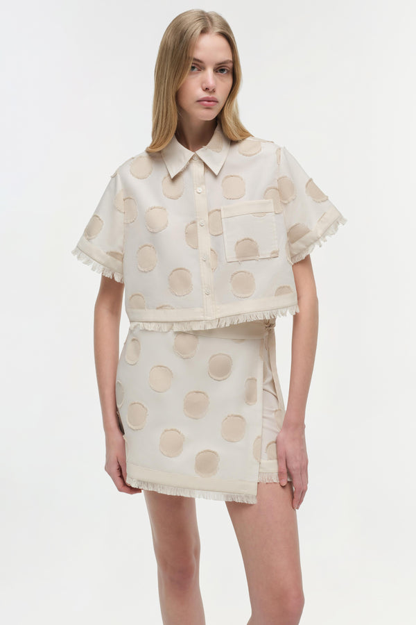 Jonathan Simkhai Topanga Shirt SAND POLKA DOT