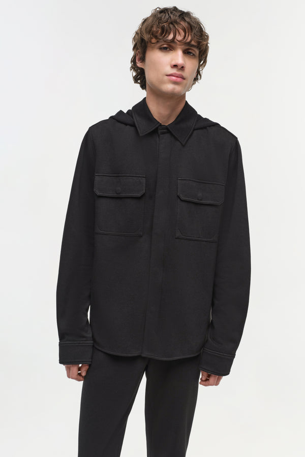 Jonathan Simkhai Travis Shirt Jacket Black