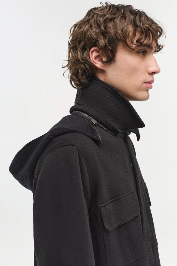 Jonathan Simkhai Travis Shirt Jacket Black