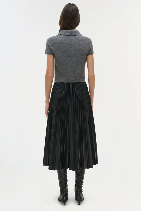 Jonathan Simkhai Twila Cashmere Polo Heather Grey