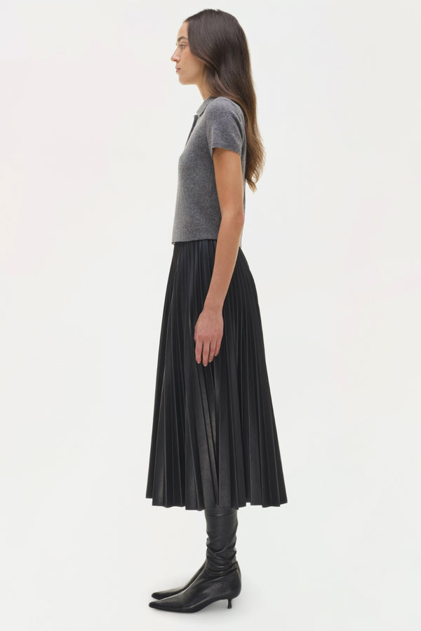 Jonathan Simkhai Twila Cashmere Polo Heather Grey