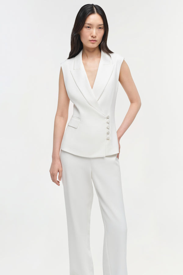 Jonathan Simkhai Valarie Blazer Vest Ivory