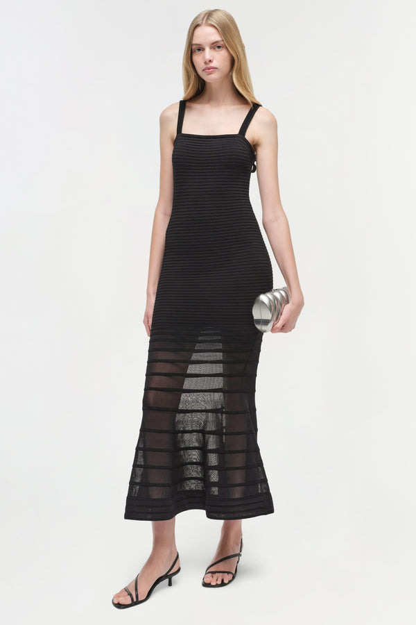 jonathan simkhai Vallarie Knit Midi Dress Black
