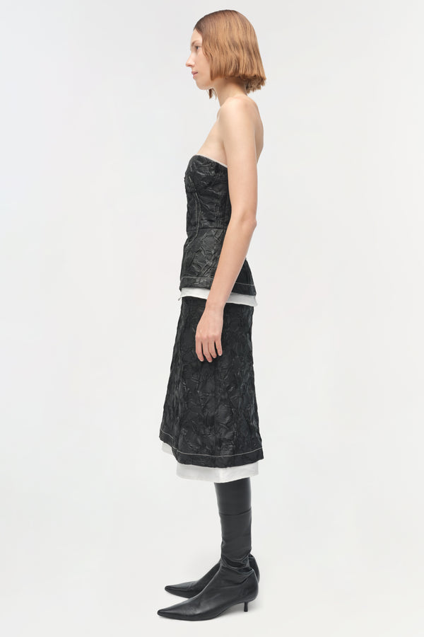 Jonathan Simkhai Vionna Jacquard Midi Skirt Black