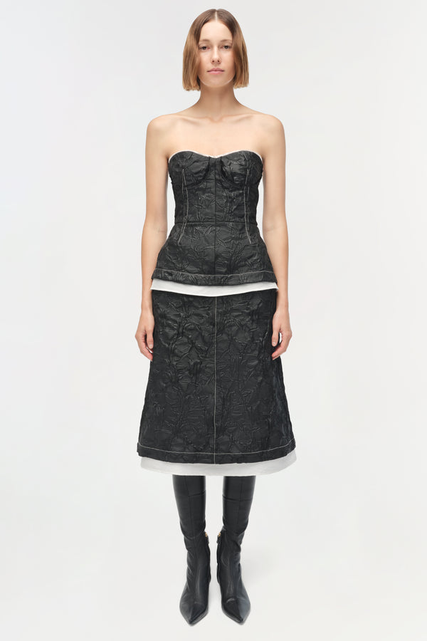 Jonathan Simkhai Vionna Jacquard Midi Skirt Black