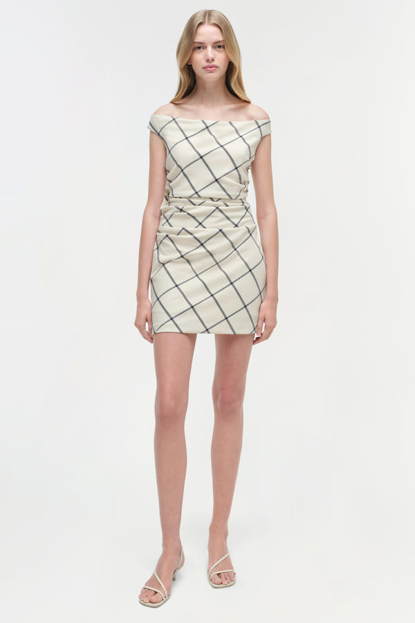jonathan simkhai Wells Mini Dress EGGSHELL MULTI