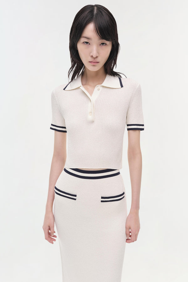 Jonathan Simkhai Whitten Polo IVORY MULTI