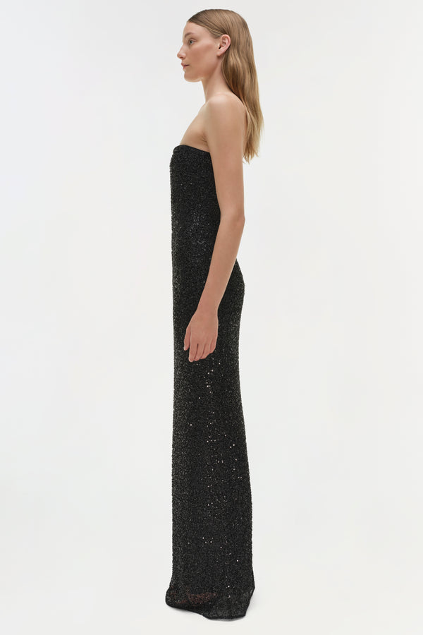 Jonathan Simkhai Xyla Sequin Gown Black