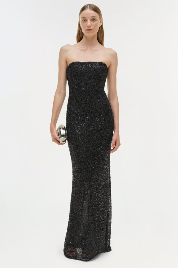 jonathan simkhai Xyla Sequin Gown Black