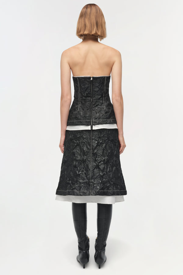 Jonathan Simkhai Zander Jacquard Bustier Top Black