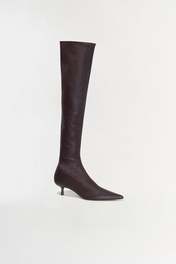 Jonathan Simkhai Joni Leather Over-The-Knee Boot HICKORY