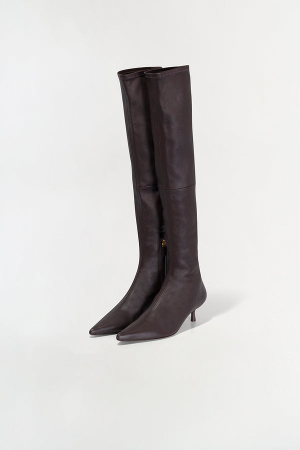 Jonathan Simkhai Joni Leather Over-The-Knee Boot HICKORY