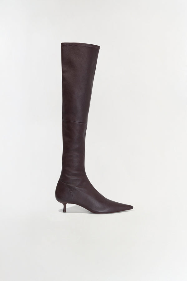 jonathan simkhai Joni Leather Over-The-Knee Boot HICKORY