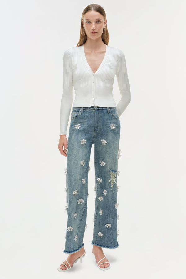 jonathan simkhai Jude Wide Crop Jean DISTRESSED BRICKELL