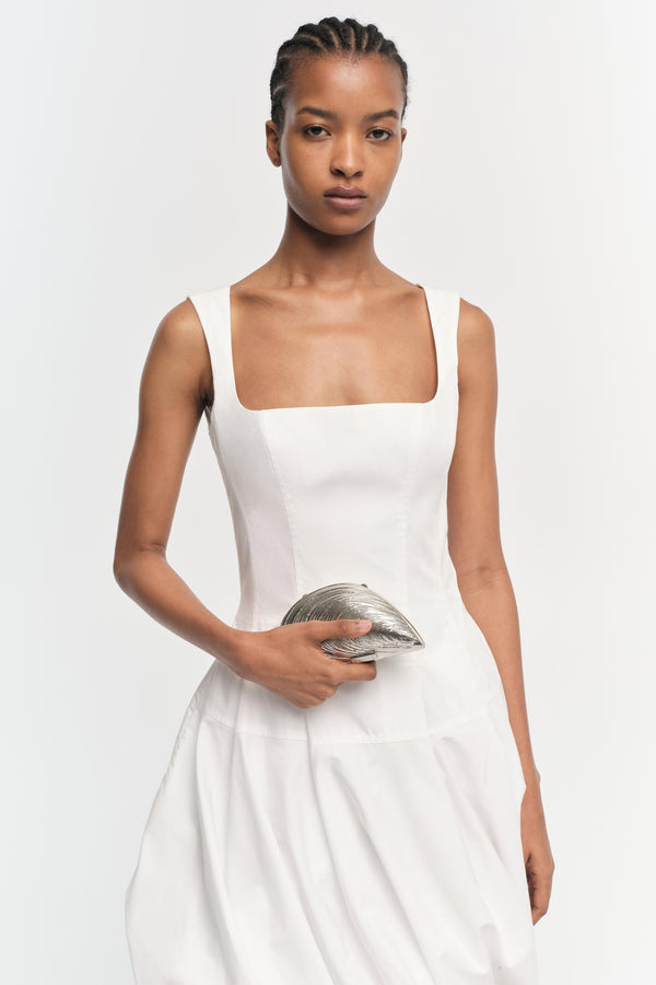 Jonathan Simkhai Juni Cotton Poplin Mini Dress WHITE