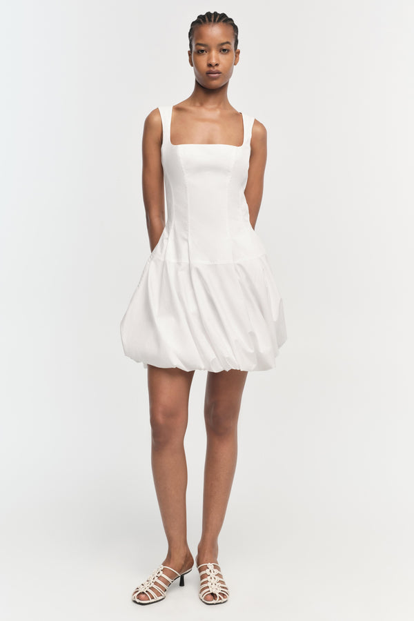 jonathan simkhai Juni Cotton Poplin Mini Dress WHITE