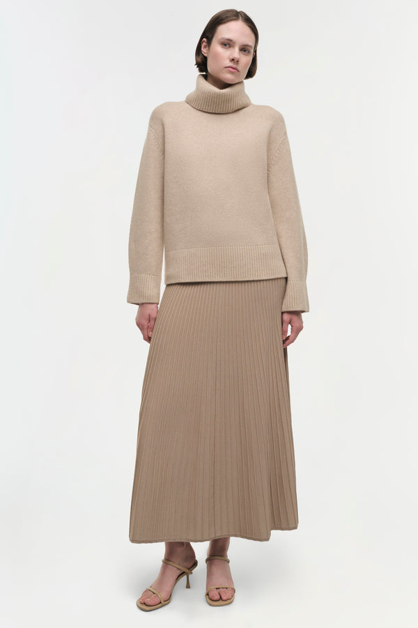 jonathan simkhai Katy Cashmere Sweater SAND MELANGE