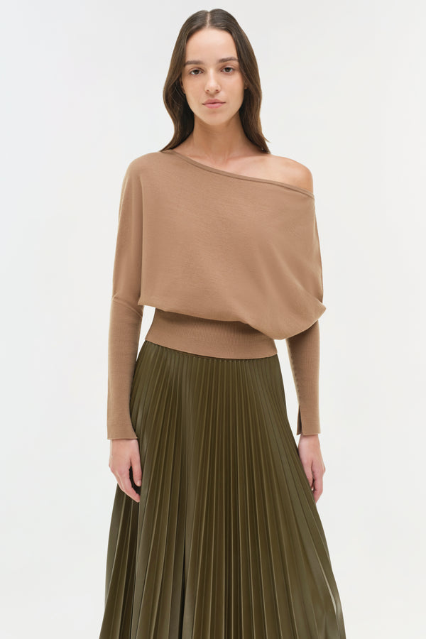 Jonathan Simkhai Kezia Vegan Leather Midi Skirt ALLIGATOR