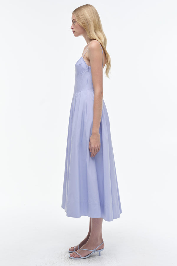 Jonathan Simkhai Kittiya Cotton Midi Dress French Blue