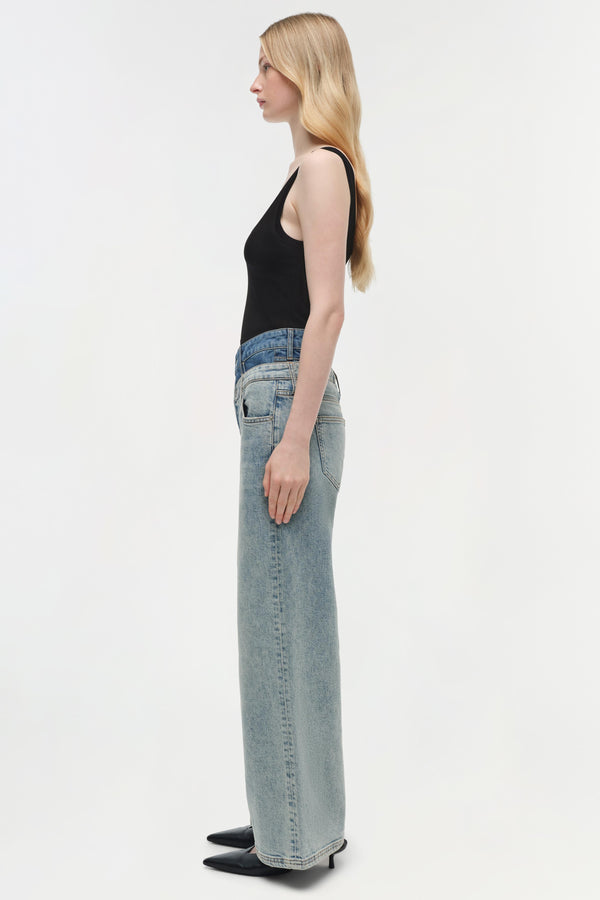 Jonathan Simkhai Kove Double Waistband Jean TWO TONE DEL MAR