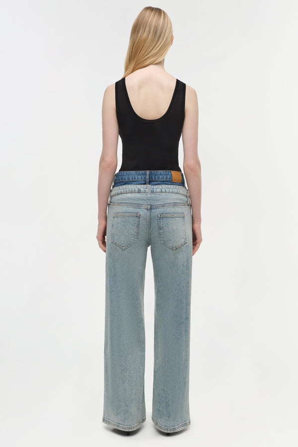 Jonathan Simkhai Kove Double Waistband Jean TWO TONE DEL MAR