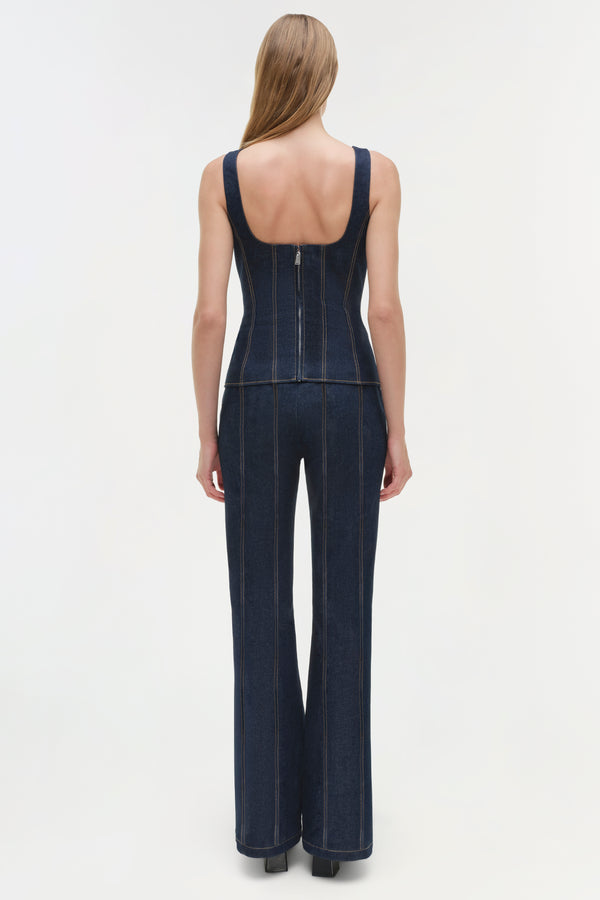 Jonathan Simkhai Lachlan Denim Bustier Top TWILIGHT
