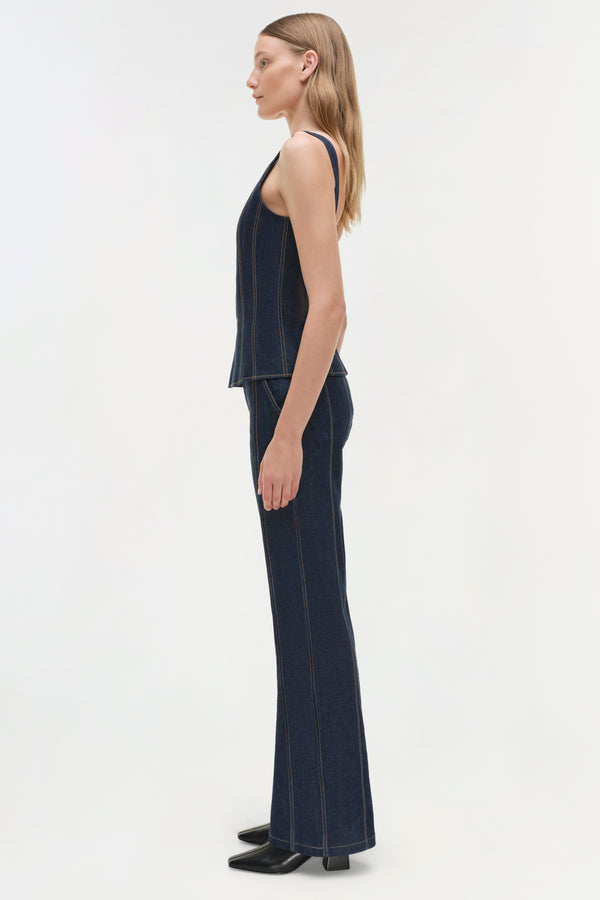 Jonathan Simkhai Lachlan Denim Bustier Top TWILIGHT