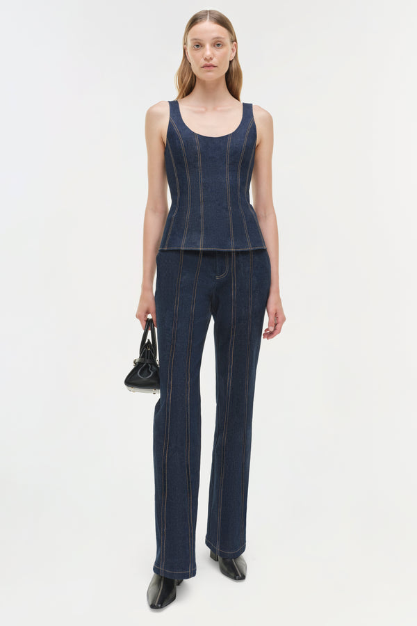 jonathan simkhai Lachlan Denim Bustier Top TWILIGHT