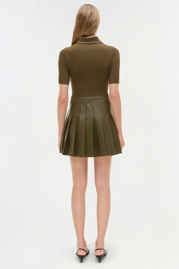 Jonathan Simkhai Linnie Knit Combo Midi Dress ALLIGATOR