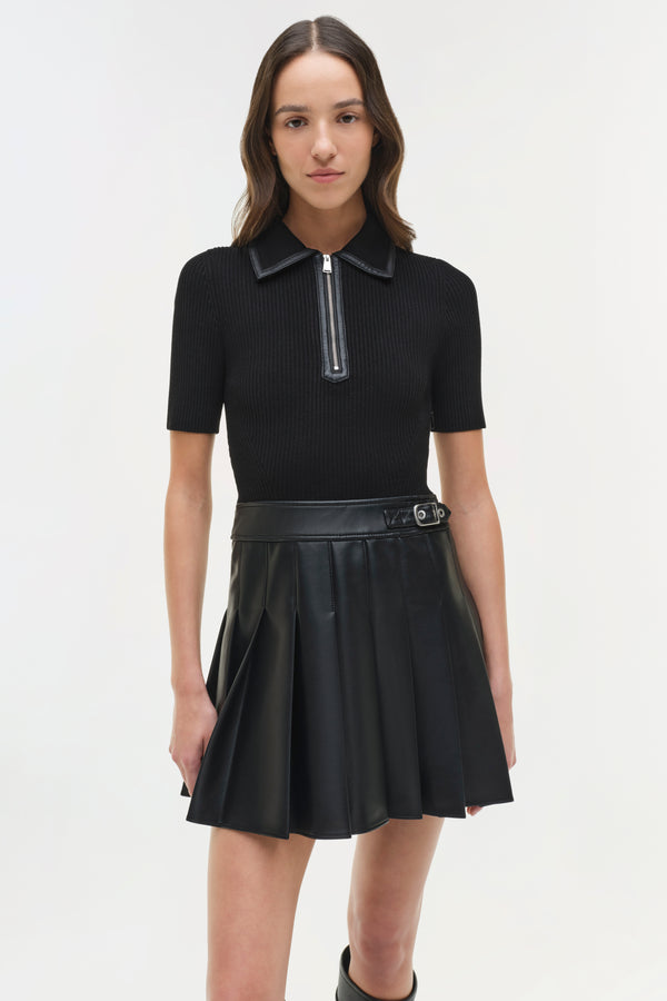 Jonathan Simkhai Linnie Knit Combo Midi Dress Black