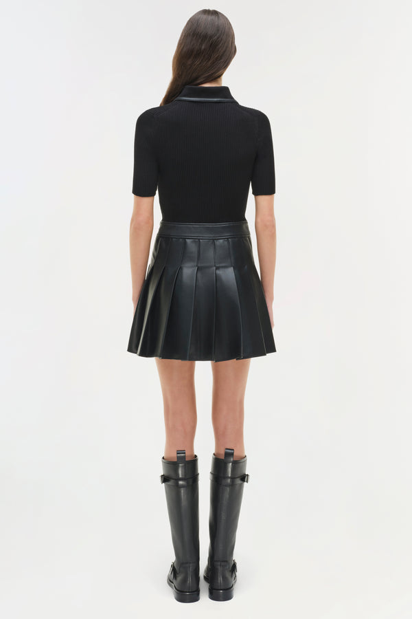 Jonathan Simkhai Linnie Knit Combo Midi Dress Black