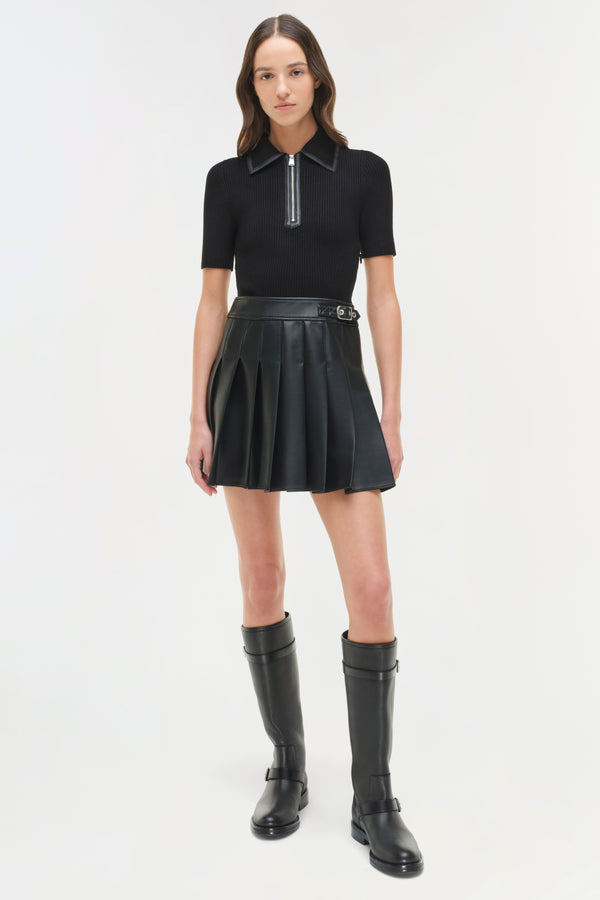 jonathan simkhai Linnie Knit Combo Midi Dress Black