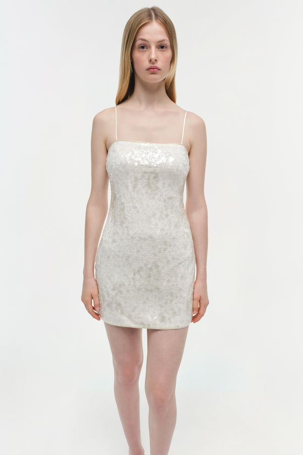 Jonathan Simkhai Lollie Embellished Mini Dress Ivory