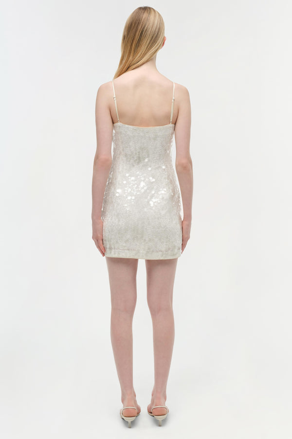 Jonathan Simkhai Lollie Embellished Mini Dress Ivory