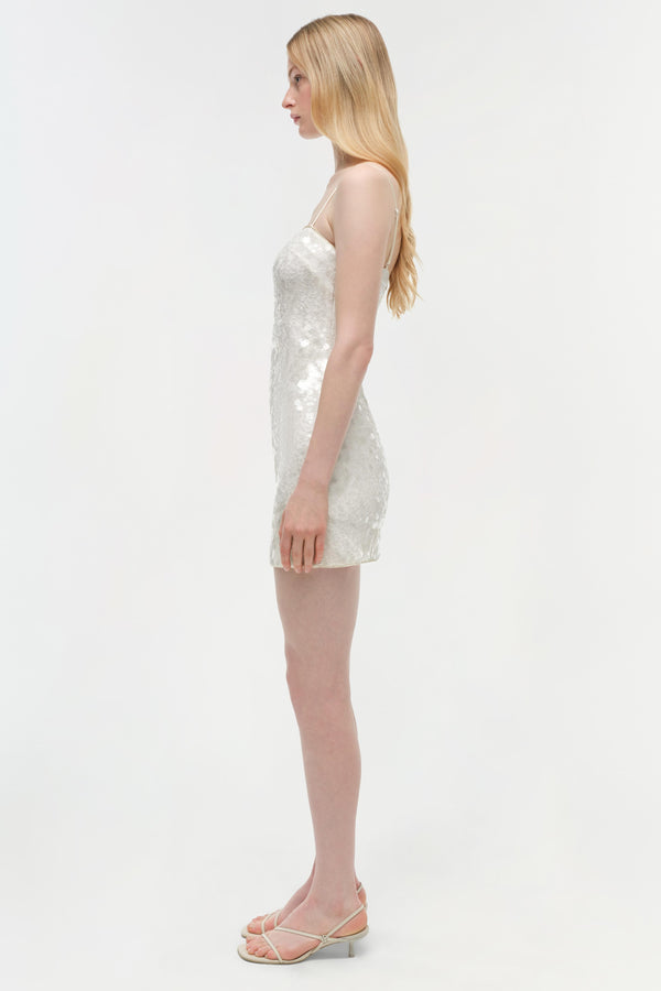 Jonathan Simkhai Lollie Embellished Mini Dress Ivory