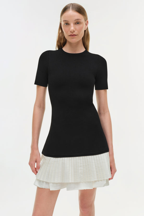 Jonathan Simkhai Lorin Taffeta Knit Midi Dress BLACK MULTI