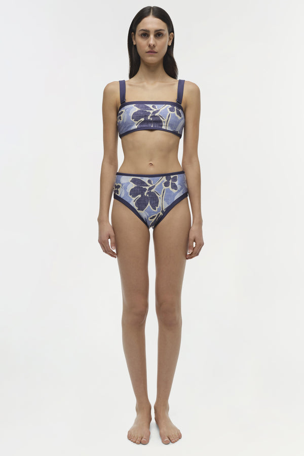 Jonathan Simkhai Luthea Bikini Top BLUE HYDRANGEA FLORAL