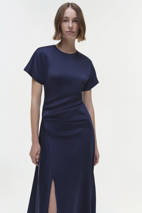 Jonathan Simkhai Marabella Satin Midi Dress MIDNIGHT