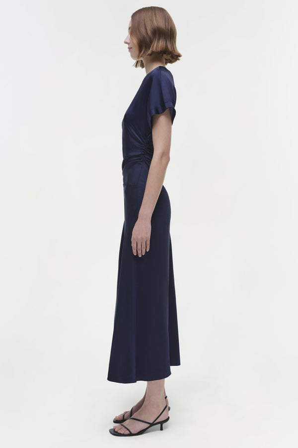 Jonathan Simkhai Marabella Satin Midi Dress MIDNIGHT