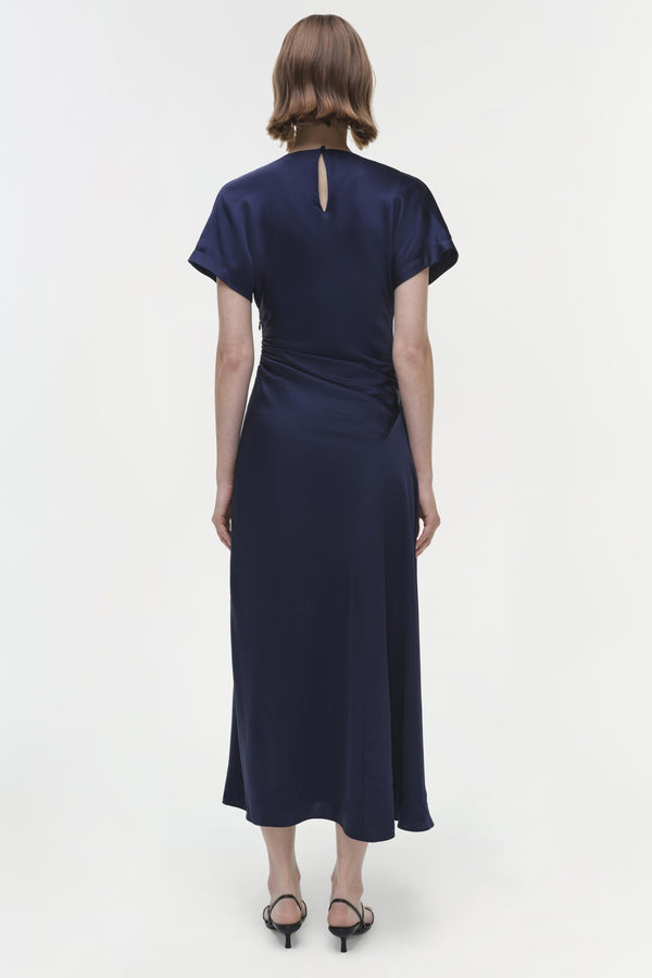 Jonathan Simkhai Marabella Satin Midi Dress MIDNIGHT