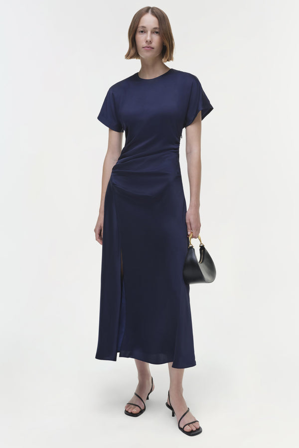 jonathan simkhai Marabella Satin Midi Dress MIDNIGHT