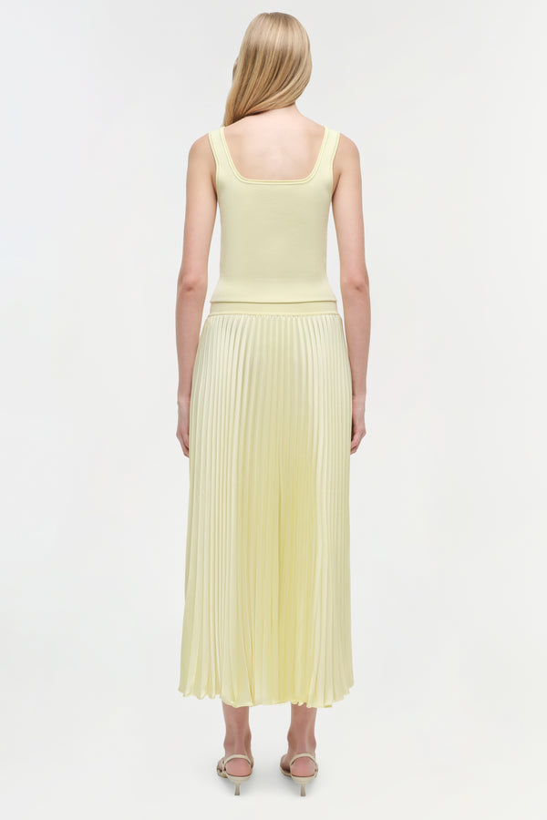 Jonathan Simkhai Melanie Pleated Midi Skirt SUNGLOW
