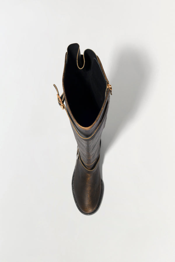 Jonathan Simkhai Noah Leather Over The Knee Boot DISTRESSED CHOCOLATE